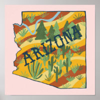 Mapa ilustrado da arizona