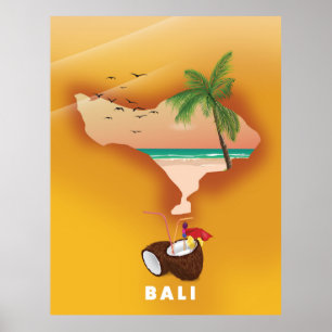 Poster Mapa ilustrado de Bali