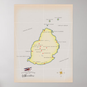 Poster Mapa ilustrado de Malta