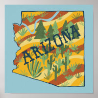 Mapa Ilustrado do Estado da arizona