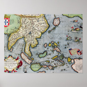 Poster Mapa   India do vintage a Nova Guiné