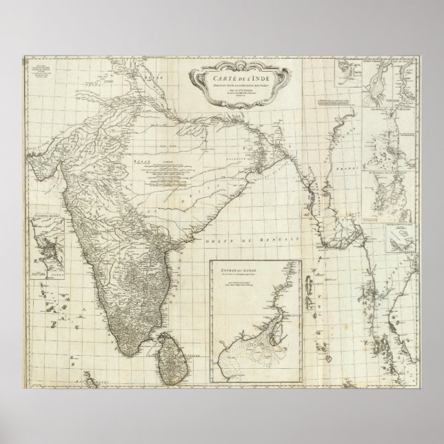 Poster Mapa Indiano (Frente)