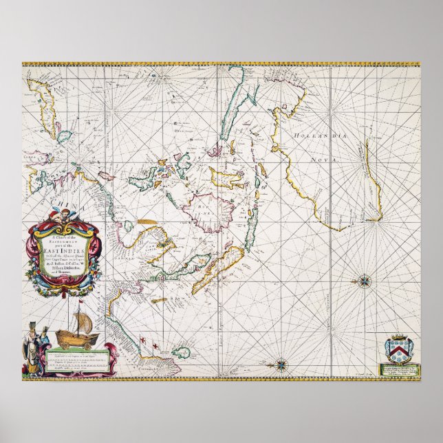 POSTER MAPA: ÍNDICES LESTE, 1670 (Frente)