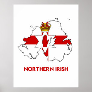 PÔSTER MAPA IRLANDÊS DO NORTE