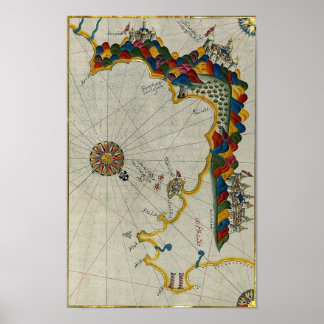 Poster Mapa Islâmico Antigo
