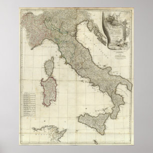 Pôster Mapa Italiano