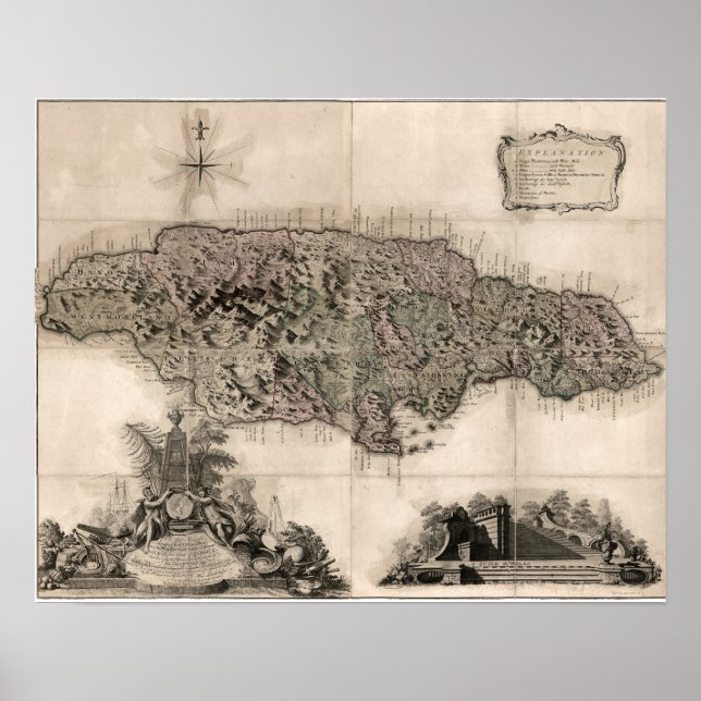 POSTER MAPA: JAMAICA, 1763 (Frente)