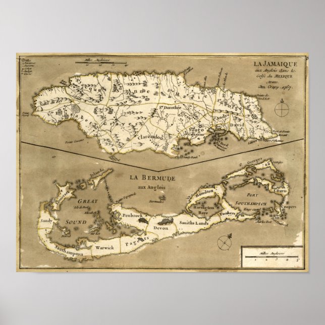 PÔSTER MAPA: JAMAICA, 1767 (Frente)
