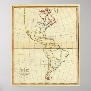 Pôster Mapa liso América
