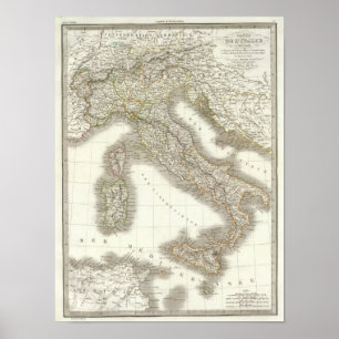 Poster Mapa L'Italie - Itália