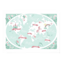 Mapa Mágico do Mundo - Arte Infantil