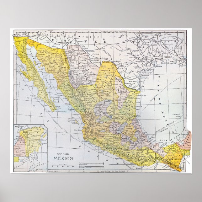 POSTER MAPA: MÉXICO (Frente)