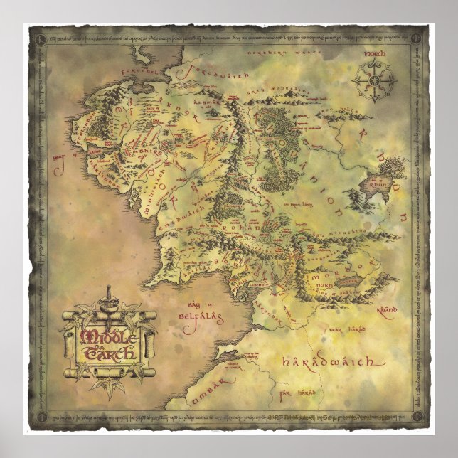 Poster Mapa MIDDLE EARTH™ (Frente)