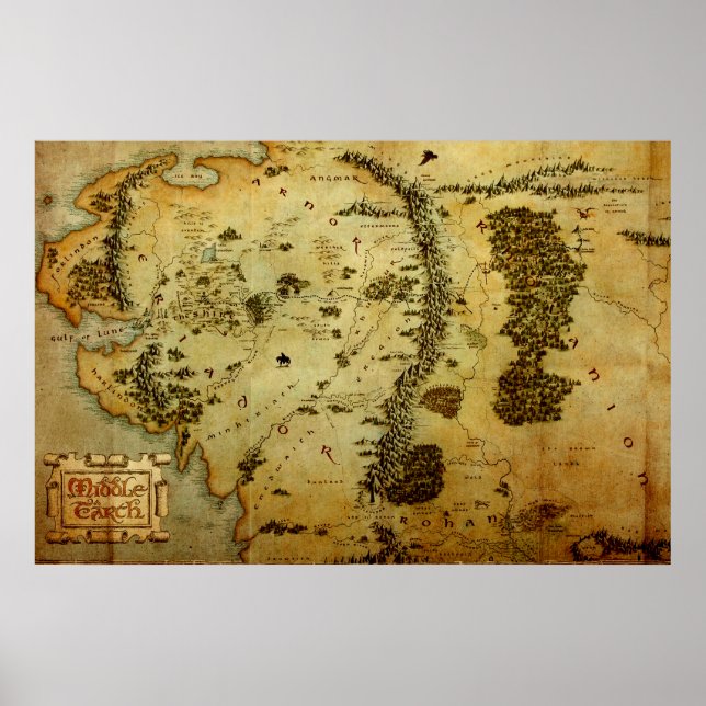 Pôster Mapa MIDDLE EARTH™ nº 3 (Frente)