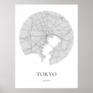 Poster Mapa Minimalista Simples do Japão