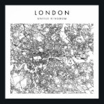 Poster Mapa Mínimo Moderno das Ruas do Reino Unido de Lon<br><div class="desc">Mapa Mínimo Moderno das Ruas do Reino Unido de Londres</div>