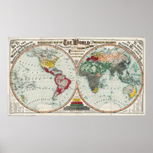 Poster Mapa Missionário do Mundo (1902)
