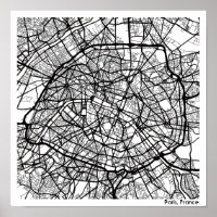 Mapa moderno da cidade de Paris abstrato minimalis