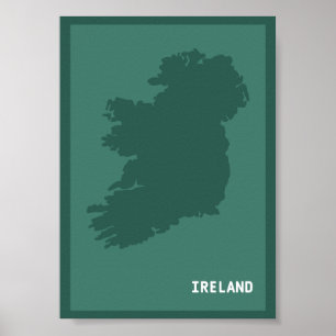 Poster Mapa Moderno Da Irlanda / Éire   Irish Emerald Is