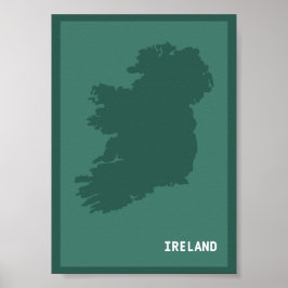 Poster Mapa Moderno Da Irlanda / Éire | Irish Emerald Isl
