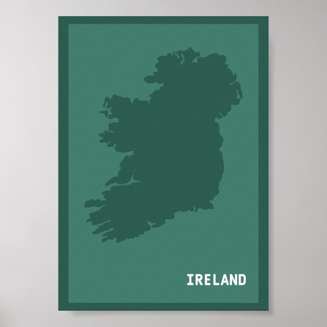 Poster Mapa Moderno Da Irlanda / Éire | Irish Emerald Isl (Frente)