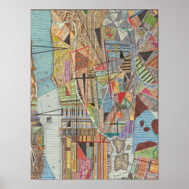Pôster Mapa moderno de Nova Iorque I 2 (Frente)