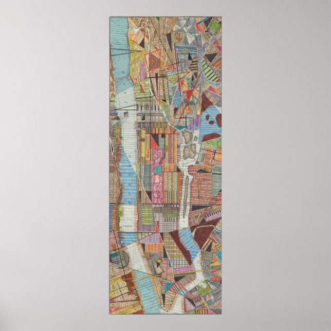 Poster Mapa moderno de Nova Iorque III (Frente)