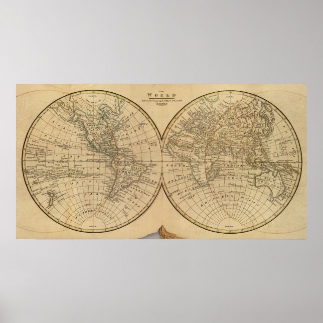 Pôster Mapa Mundial 2 (Frente)