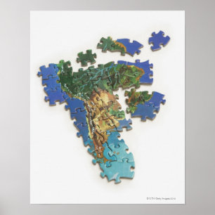 Poster Mapa Mundial, América do Sul 2