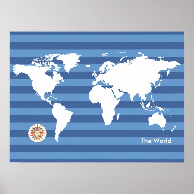 Poster mapa mundial com faixas (Frente)