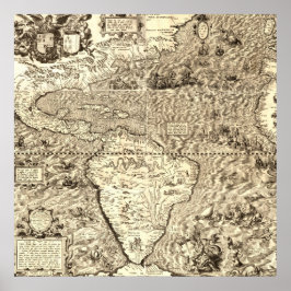 Poster Mapa Mundial da América por Diego Gutiérrez