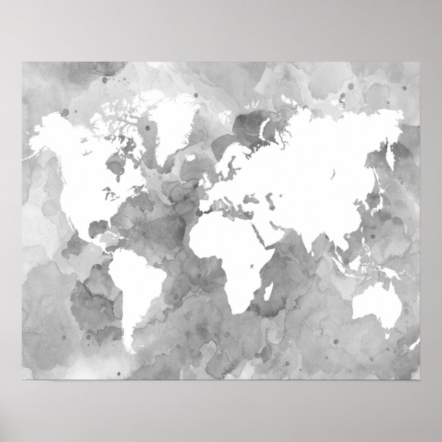 Poster Mapa Mundial da Cinza 49 (Frente)