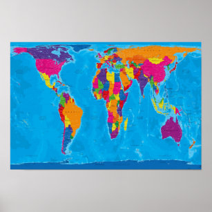 Poster Mapa Mundial da Projeção de Peters de Gall