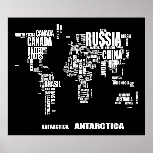 Poster Mapa Mundial da Tipografia (Frente)