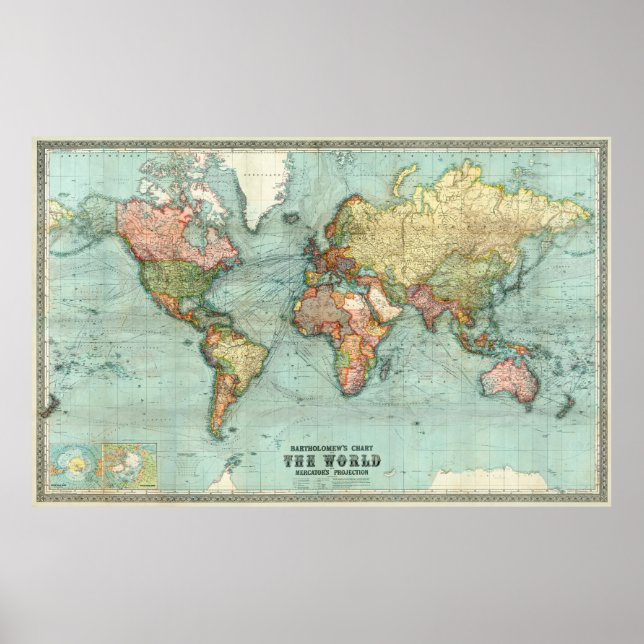 Poster Mapa mundial de 1914 (Frente)