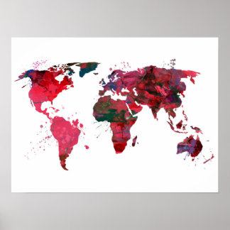 Poster Mapa Mundial de Arte abstrato