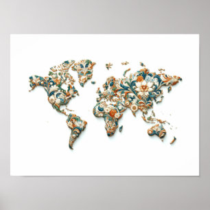 Poster Mapa Mundial de Arte da Parede com a design Maioli