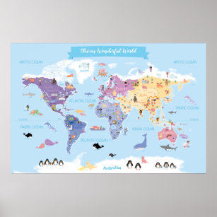 Poster Mapa Mundial de Crianças Doentes e Adoráveis com I