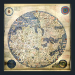 Poster Mapa mundial do mapa mundial monge veneziano Fra M<br><div class="desc">Mapa mundial do mundo monge veneziano Fra Mauro Poster</div>