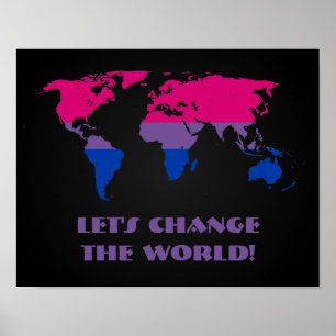 Poster Mapa mundial do orgulho bissexual mapposter