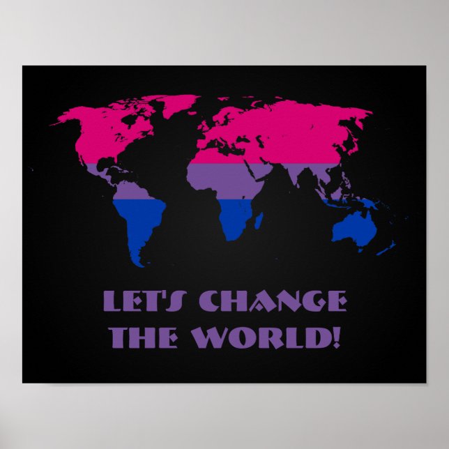 Poster Mapa mundial do orgulho bissexual mapposter (Frente)