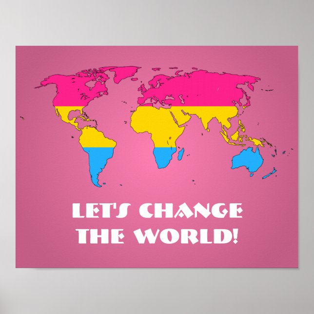 Poster Mapa mundial do orgulho pansexual (Frente)