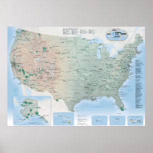 Poster Mapa Nacional de Parques dos EUA 2020