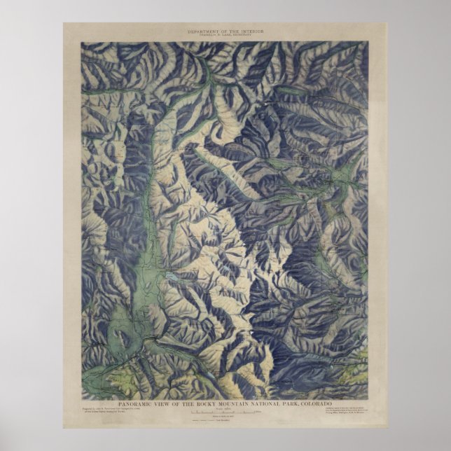 Poster Mapa Nacional do Parque Nacional das Montanhas Roc (Frente)