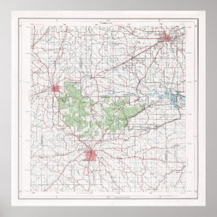 Poster Mapa Nacional Florestal de Tombigbee (1972) 