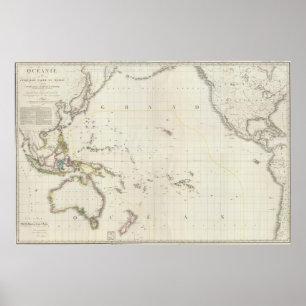 Poster Mapa norte-americano pacífico