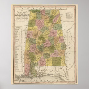 Poster Mapa novo de Alabama 2
