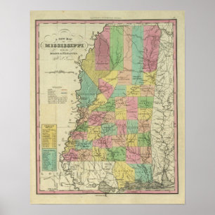 Poster Mapa novo de Mississippi