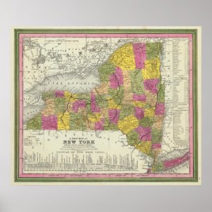 Pôster Mapa novo de New York 2