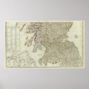 Poster Mapa novo e correto de Scotland